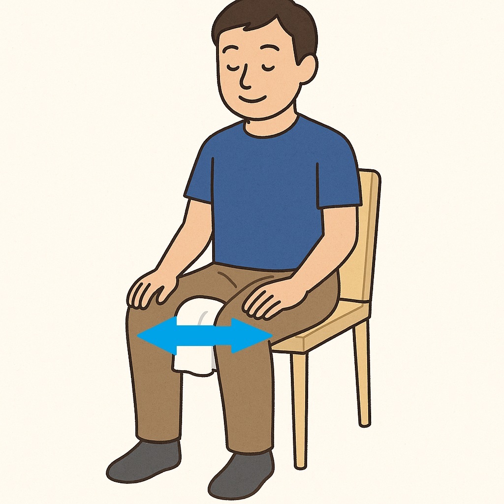 タオル挟みトレーニングのイメージ